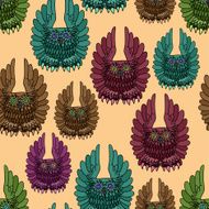 Seamless texture of owls