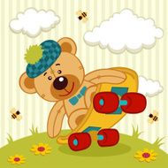 teddy bear on a skateboard