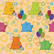 Seamless cartoon toy animals