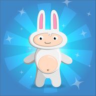 Vector illustration with kid in a suit of rabbit