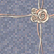 Seamless polka dot background with decorative flowers