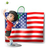 Serving tennis for the USA