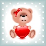 teddy bear girl with heart