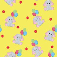 Seamless baby elephant background