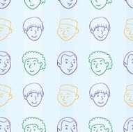 Boys smiling faces pattern