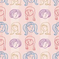 Girls smiling faces pattern