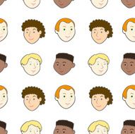 Boys smiling faces pattern N2