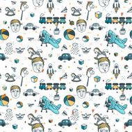 Funny boy seamless pattern