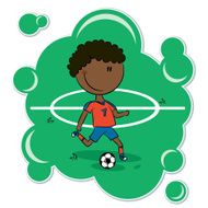 Cartoon African-American Soccer Player N2