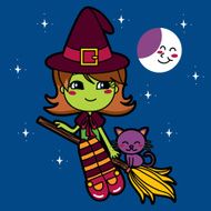 Cute Green Witch