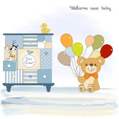 baby shower card with cute teddy bear N15