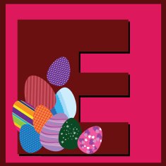 letter E for Easter eggs