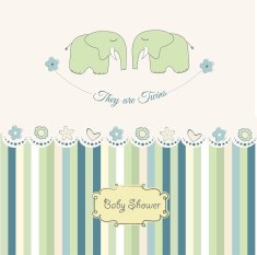 Baby twins shower card N3