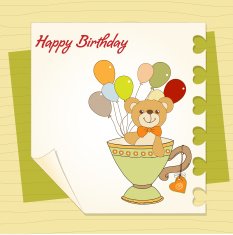 baby shower card with cute teddy bear N33