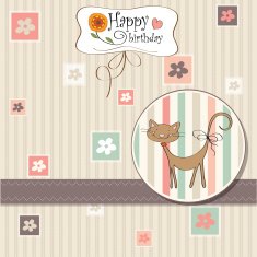 birthday card with funny cat