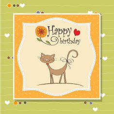 birthday card with funny cat N2