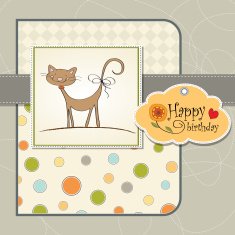 new baby shower card with cat N2