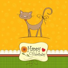 birthday card with funny cat N3