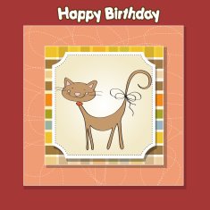 birthday card with funny cat N4