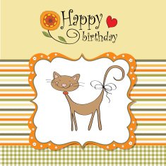 birthday card with funny cat N5