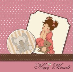 little baby girl play with her teddy bear toy N15