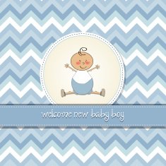 delicate baby boy shower card