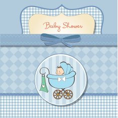 Baby boy announcement card N19