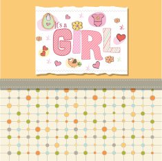 Baby girl shower card N22