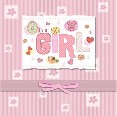 Baby girl shower card N26