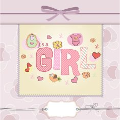 Baby girl shower card N27