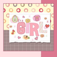 Baby girl shower card N33