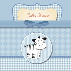 cute baby shower card with zebra
