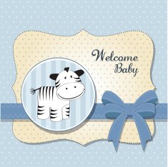cute baby shower card with zebra N2