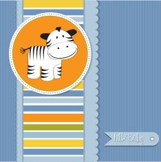 cute baby shower card with zebra N9