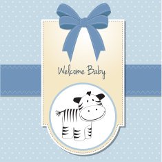 cute baby shower card with zebra N12