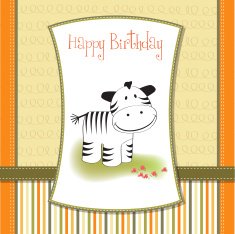 cute baby shower card with zebra N14