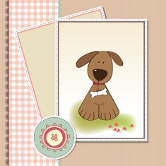 romantic baby shower card with dog