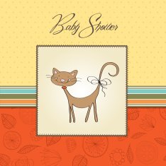 new baby shower card with cat N4