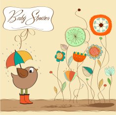 New baby announcement card N12