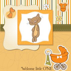 new baby shower card with cat N8
