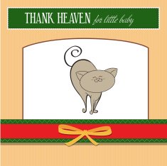 new baby shower card with cat N10