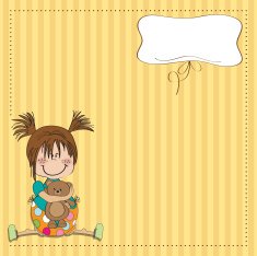 little girl sitting with her teddy bear N6