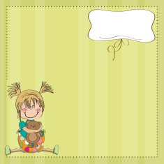 little girl sitting with her teddy bear N8