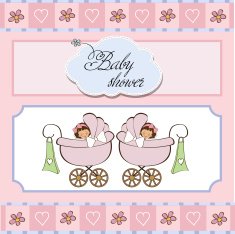 Baby twins shower card N13
