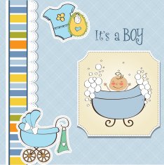 Baby boy shower card N45