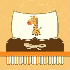 new baby announcement card with giraffe N22