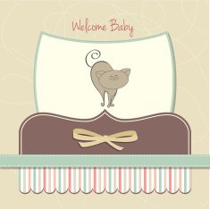 new baby shower card with cat N12