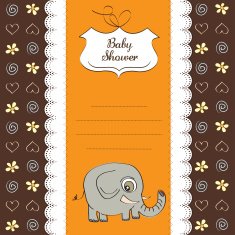 romantic baby announcement card N14