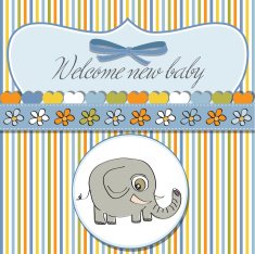 new baby boy announcement card N12
