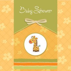 new baby announcement card with giraffe N24